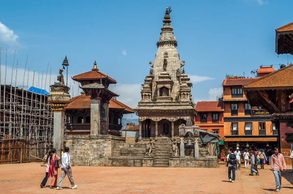 På durbar square i bhaktapur — Stockfoto