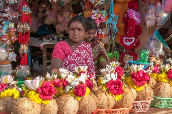 Vendedora em Chamundi Hills — Fotografia de Stock