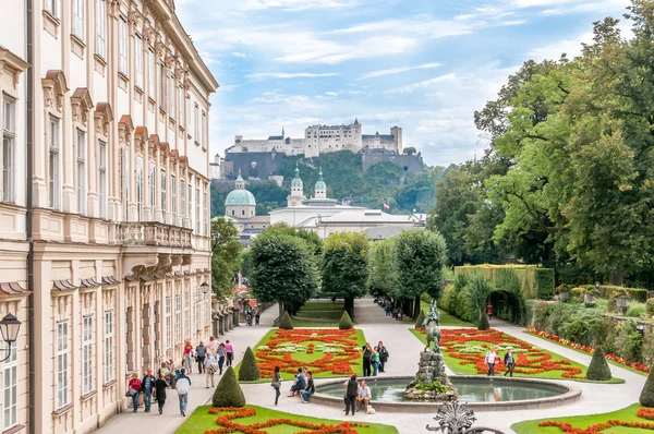 Jardins no Palácio Mirabell - Salzburgo — Fotografia de Stock