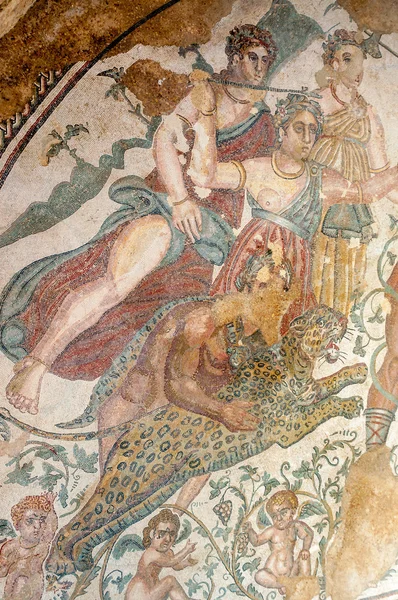 Mosaik i villa romana del casale — Stockfoto