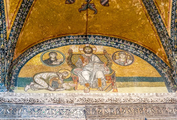 Hagia Sophia Imperial Gate mosaic — Stock Photo, Image