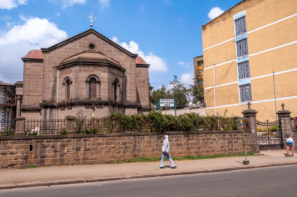 Pravoslavná církev v ulicích addis Abeba — Stock fotografie