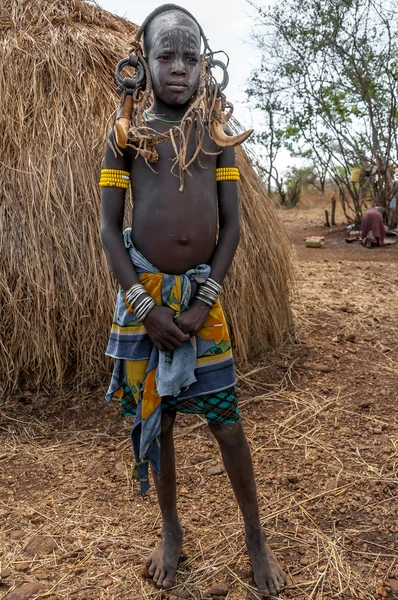 Omo Valley people - Mursi tribe — Stock Photo, Image
