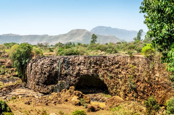 Dried-up riverbed Blue Nile Falls — Stock Photo, Image