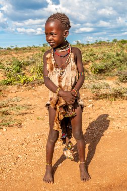 Small girl from Hamar tribe . clipart