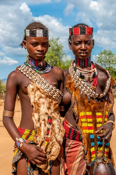 Nicely decorated Hamar girls . — Stock Photo, Image