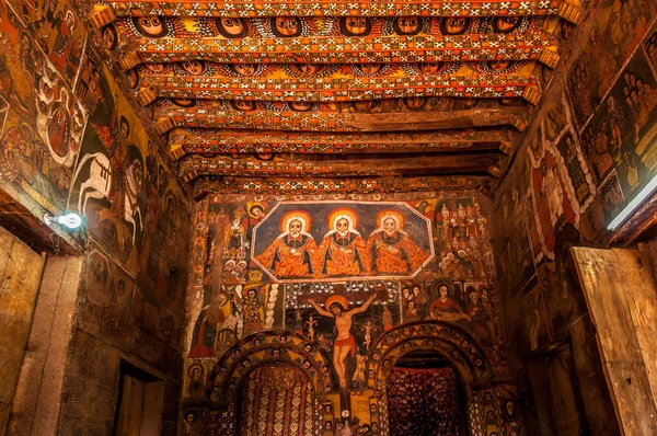 Painting in Debre Birhan Selassie Church ,Gondar — Stock Photo, Image