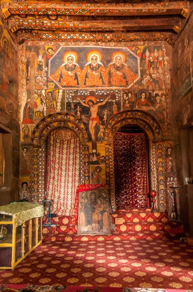 Картина в церкви Дебре Бирхан Селасси, Гондар — стоковое фото