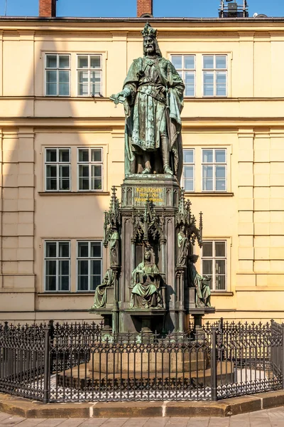 Statue of Charles IV near Charles Bridge — Stock Photo, Image
