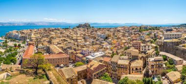 Korfu şehrin panoramik görünüm