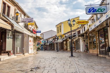 Üsküp şehir sokakları eski çarşı içinde