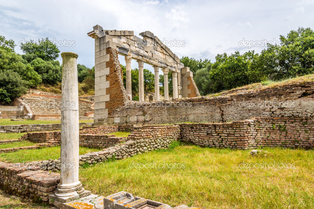 Temple ruins in Apollonia.