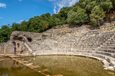 butrint ncient Roma Tiyatrosu kalıntıları.