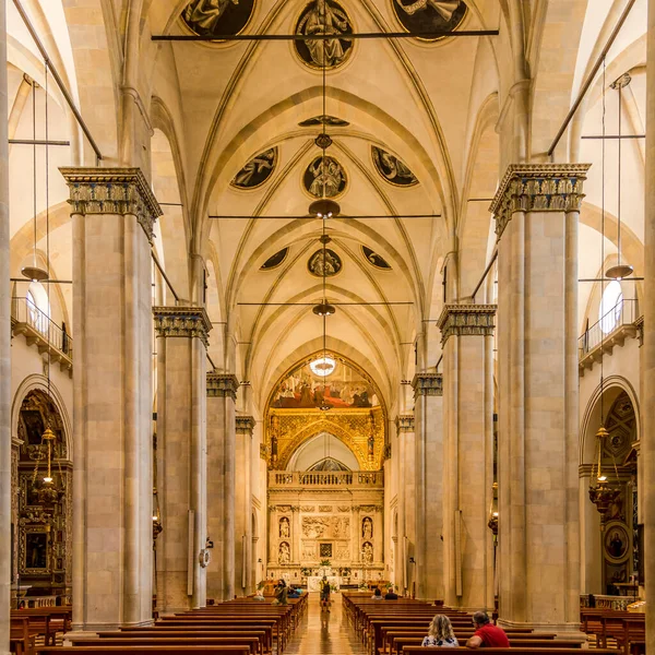 Loreto Olaszország Szeptember 2021 Kilátás Belsejében Santa Casa Basilika Loreto — Stock Fotó