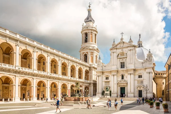 Loreto Italia Settembre 2021 Madonna Posto Con Basilica Santa Casa — Foto Stock