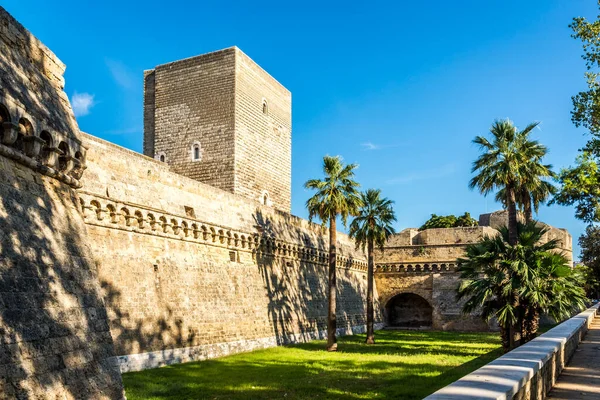 Vue Sur Mur Château Souabe Dans Les Rues Bari Italie — Photo