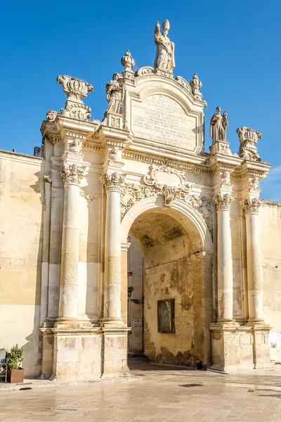 Vista Puerta Rudiae Las Calles Lecce Italia — Foto de Stock