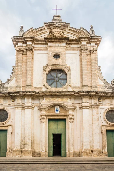 Veduta Della Fascata Della Cattedrale Santa Maria Assunta Strade Nardò — Foto Stock