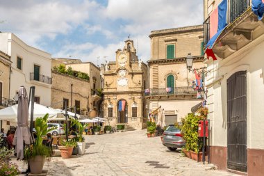 ORIA, İtalya - 4 Eylül 2021 - Oria sokaklarında. Oria güney İtalya 'da Apulia bölgesinde bir şehir ve komün..