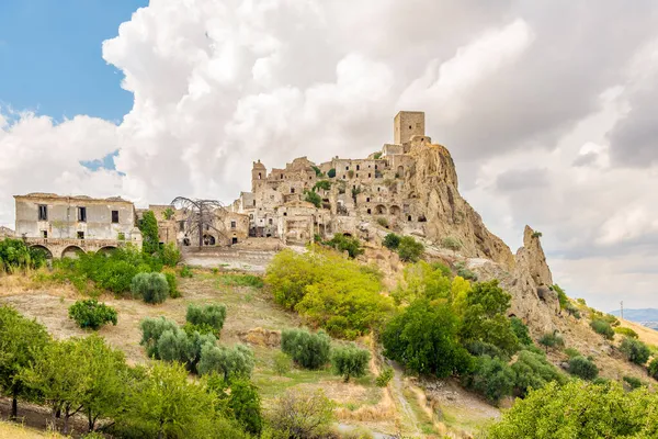 Talya Nın Hayalet Şehri Craco Bakın — Stok fotoğraf