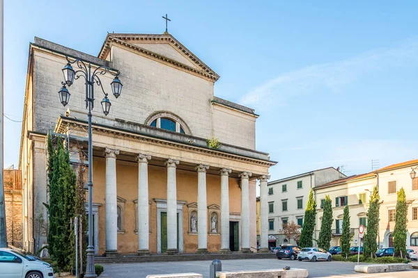 Pontedera Włochy Wrzesień 2021 Widok Katedrze Świętych Jakuba Filipa Ulicach — Zdjęcie stockowe