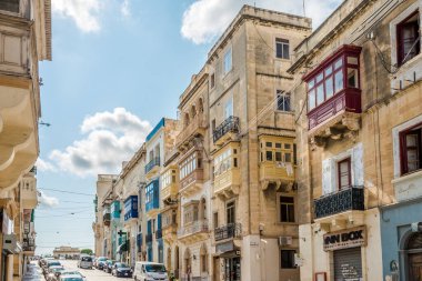 Seneglea, Malta - 4 Ekim 2021 Senglea sokaklarında. Senglea, Malta 'nın güneydoğu bölgesinde yer alan bir şehirdir..