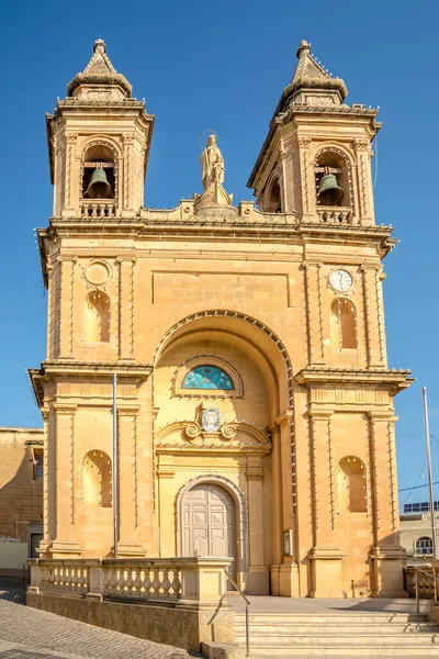 Vista Iglesia Nuestra Señora Pompeya Las Calles Marsaxlokk Malta —  Fotos de Stock