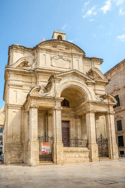 Валетта Мальта Октября 2021 Года Вид Церковь Святой Екатерины Улицах — стоковое фото