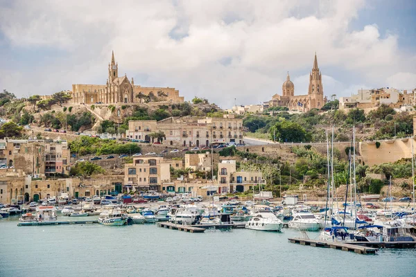 Mgarr Malta 2021年10月5日 参观Mgarr镇港口的教堂 Mgarr是马耳他东南部戈佐的一个港口城市 — 图库照片