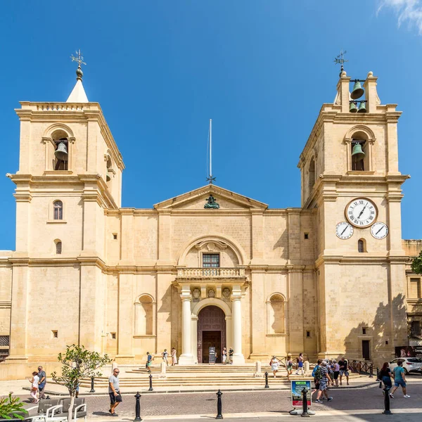 Valetta Malta Oktober 2021 Uitzicht Kathedraal Van Saint John Straten — Stockfoto