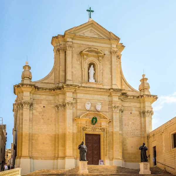 Victoria Malta Październik 2021 Widok Katedrę Wniebowzięcia Października Mieście Victoria — Zdjęcie stockowe