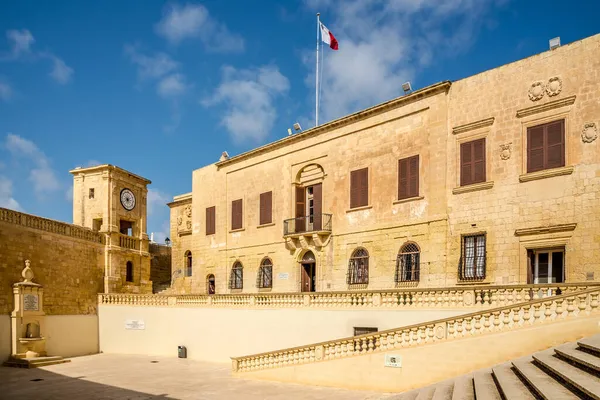 Victoria Malta Octubre 2021 Vista Plaza Catedral Con Edificio Justicia — Foto de Stock