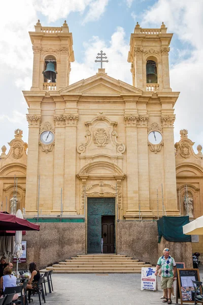 Victoria Malta Oktober 2021 Uitzicht Sint Jorisbasiliek Straten Van Victoria — Stockfoto