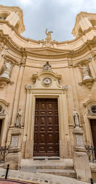 View Facade Church Saint Dominic Streets Valetta Malta — Stock Photo, Image
