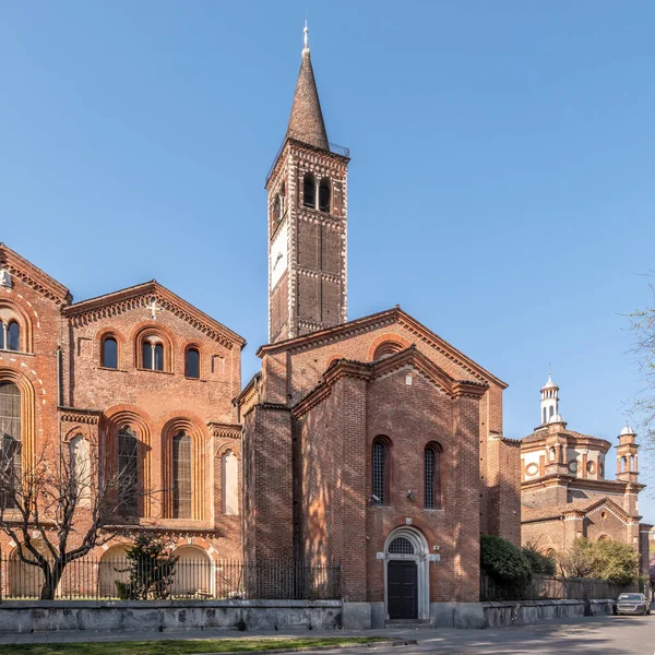 Veduta Della Basilica Sant Eustorgio Vie Milano Italia — Foto Stock