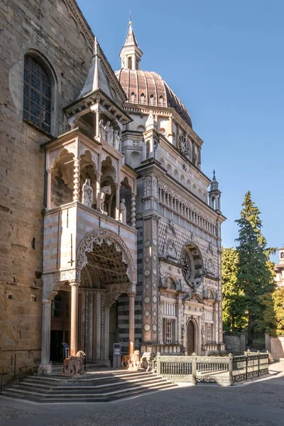 Pohled Baziliku Santa Maria Maggiore Ulicích Bergamo Alta Itálii — Stock fotografie