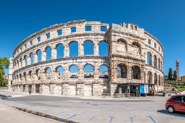 Pula Croatia April 2022 View Ruins Arena Roman Amphiteatre Streets — Fotografia de Stock