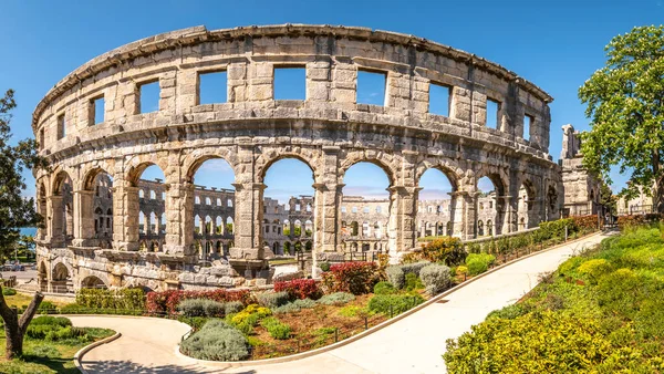 View Ancient Amphitetre Arena Pula Croatia — Photo