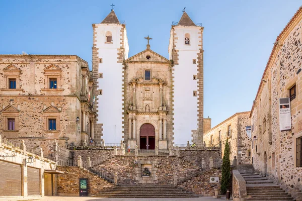 Caceres Spanje Mei 2022 Uitzicht Kerk Van San Francisco Javier — Stockfoto