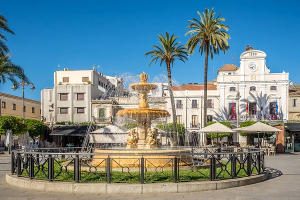 Merida Spania Mai 2022 Vedere Fântâna Locul Espana Din Merida — Fotografie, imagine de stoc