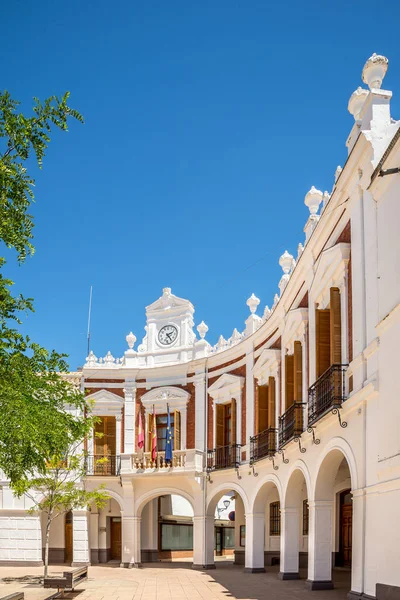 Vis Påbygningen Rådhuset Constitution Sted Manzanares Spanien - Stock-foto