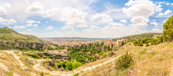 Vista Panorâmica Para Campo Perto Cuenca Miradouro Sobre Cidade Espanha — Fotografia de Stock