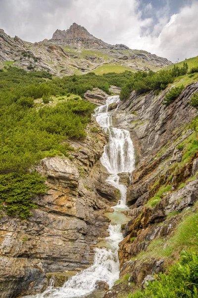 View Braulio Waterfall Road Stelvio Pass Italy — ストック写真