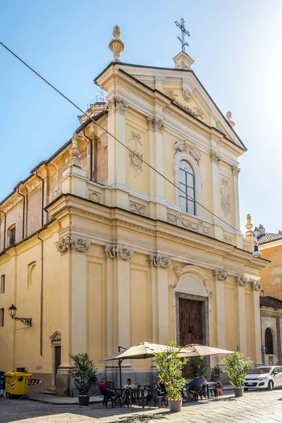 Vercelli Italy June 292022 Вид Церкву Святого Лоренца Вулицях Верчеллі — стокове фото