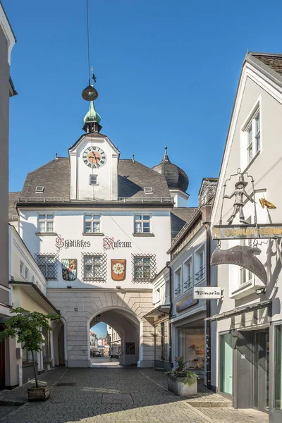 Rosenheim Germany July 2022 View Mittertor Gate Streets Rosenheim Rosenheim — Zdjęcie stockowe