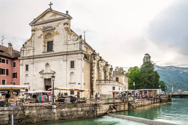 Annecy France June 2022 View Church Saint Francois Sales Thiou — Stok fotoğraf