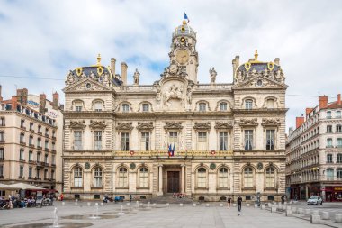 LYON, FRANCE - JUNE 26,2022 - View at the Terreaux place with City hall of Lyon. Lyon is the third-largest city and second-largest metropolitan area of France.