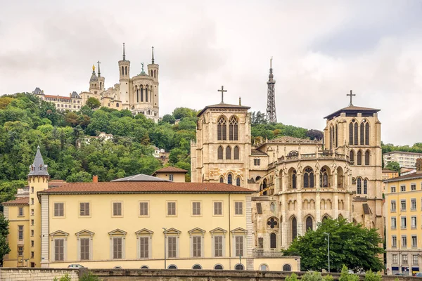 View Basilica Notre Dame Cathedral Saint John Baptist Lyon France — Fotografia de Stock