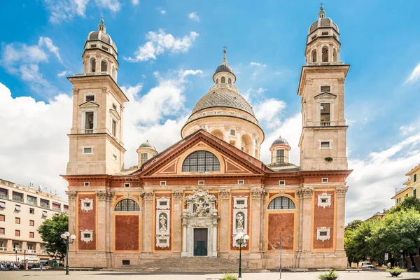 Genoa Italy August 2022 Lihat Gereja Santa Maria Assunta Jalan — Stok Foto