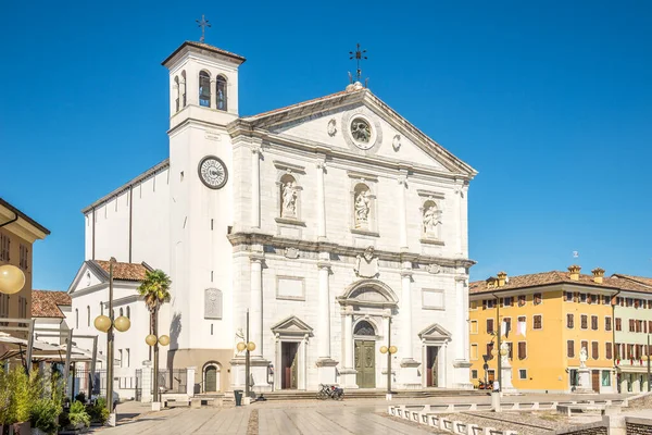 Vista Catedral Del Santísimo Redentor Grande Lugar Palmanova Italia — Foto de Stock